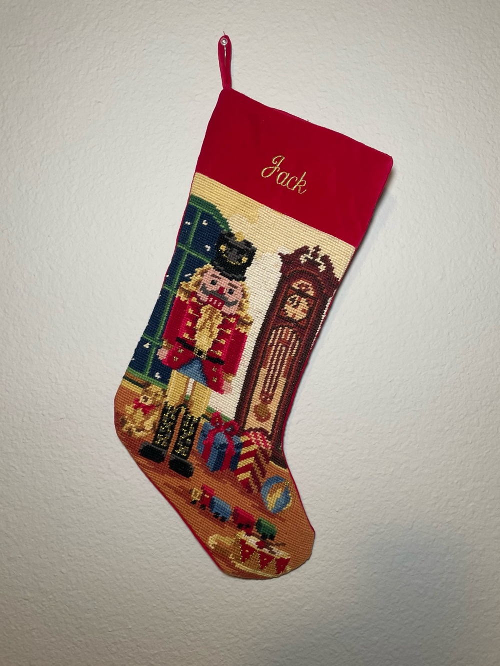 LILLIAN VERNON CHRISTMAS HOLIDAY NUTCRACKER STOCKING 17" PERSONALIZED "Jack”